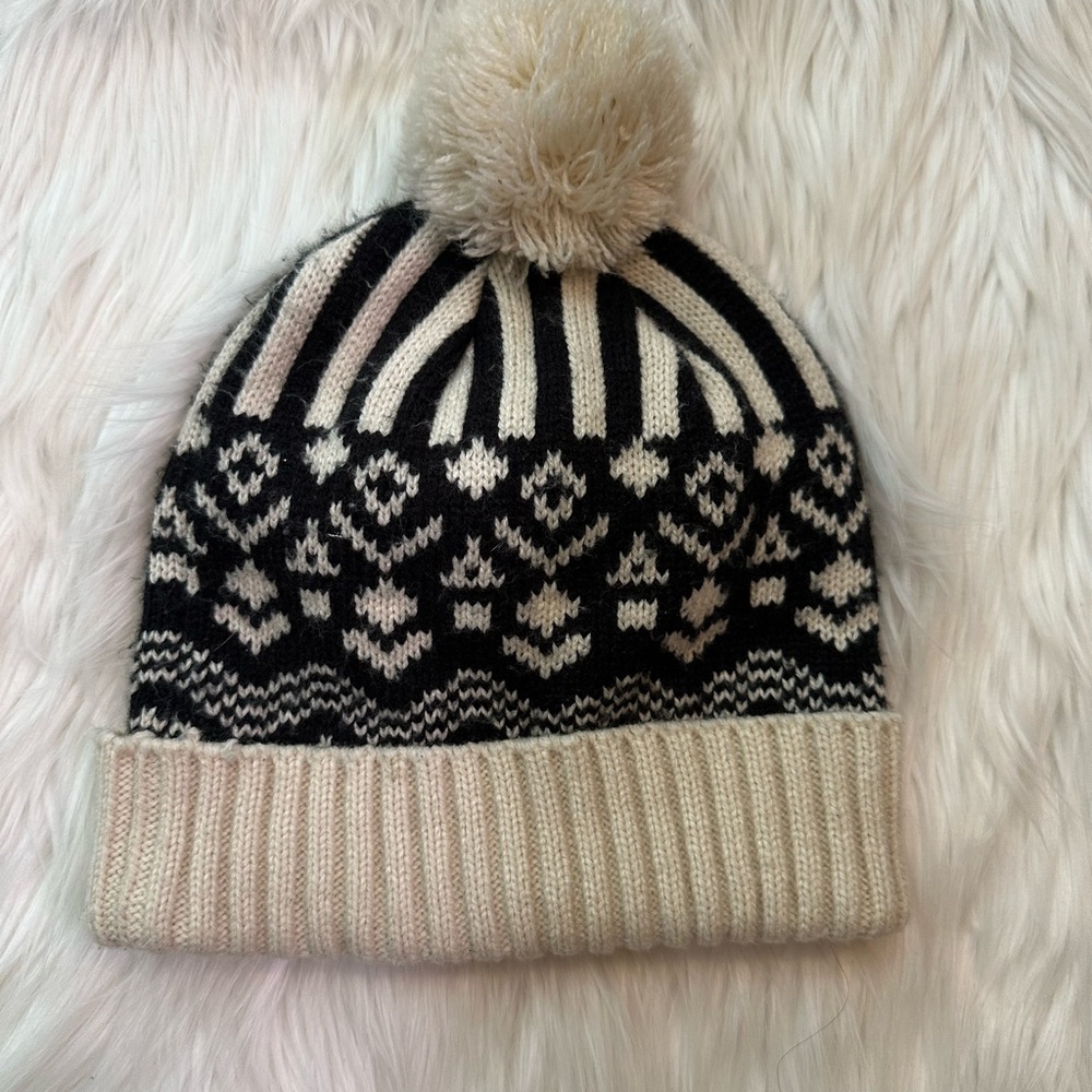 Vans Black and Cream Knit Beanie